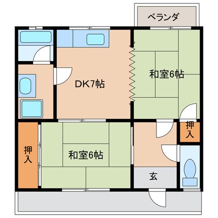 サンハイツ1の物件間取画像